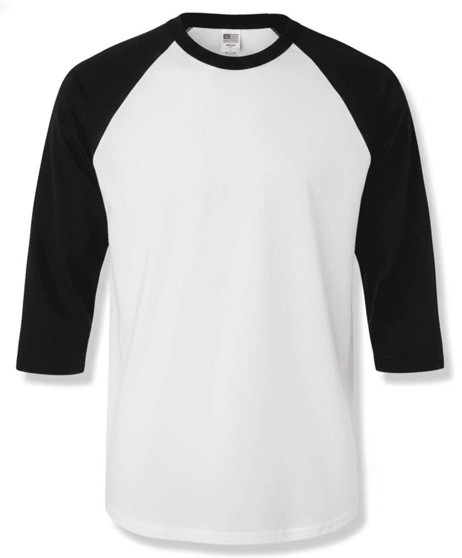 Raglan White Black